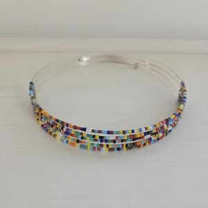 Rainbow Beaded Choker Necklace